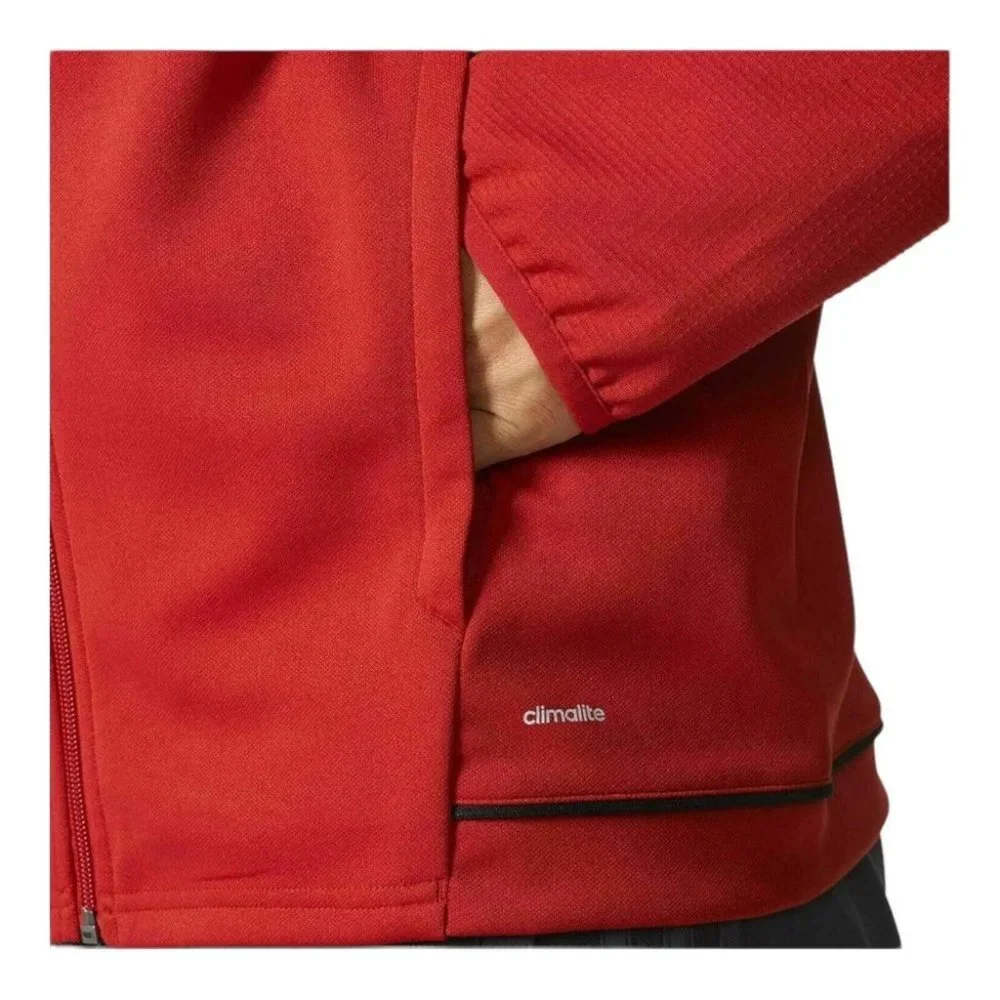 Adidas Trio 17 Full Zip Training‎ Jacket White Mock Neck BQ8196 Thumbhole